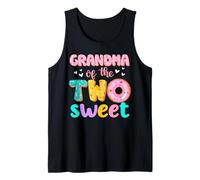 Grandma Of The Two Sweet Donut Birthday Family Theme Girl Tank Top