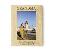 Grandma Photo Frame 4x6, Engraved Wooden Beautiful Inside and Out Frame, Nana Mother’s Day Gift, Granny Nanny Picture Frame from Grandchild (Landscape)