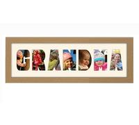 Grandma Photo Frame Letter Word Name Frame Single Mounted 1351A (Oak Finish Frame Cream Mount)