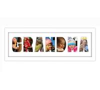 Grandma Photo Frame Letter Word Name Frame Single Mounted 1351A (White Finish Frame White Mount)