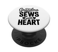 Grandma Sews With Heart Sewing Grandma Love PopSockets Adhesive PopGrip