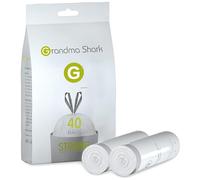 GRANDMA SHARK 30-35L Bin Bags, Drawstring Trash Liners, 40 Count, Super Strong Anti-Drip Waste Bags, 46 × 71 cm