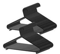 GRANDMA SHARK 50 Pack Black Plastic Adult Hangers, Space Saving Hanger Coat Hanger with Hook for Suspenders, Suits, Outerwear