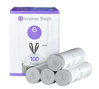 GRANDMA SHARK Bin Bags Liners, 100 Unscented Waste Bags, Up to 35L, 100 count, Drawstring, Anti-drip, Super Strong, White, Low Density Polyethylene