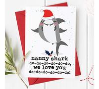 Grandma Shark Christmas Card (Outside Wording: Nanny, We Love You)