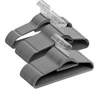 GRANDMA SHARK Coat Hanger, Velvet Flock with 2 Non-Slip Notches, Tie Organizer and 360° Hook, Space Saving Hanger for Suspenders, Coats, Jackets and Suits (Grey, 50)