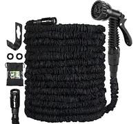 GRANDMA SHARK Garden Hose, Hose Pipes with 7 Modes Water Spray Gun, Expandable Hose Pipe Spray Gun, Garden Hose Reel, Magic Water Pipe (22Meter/75FT, Black)