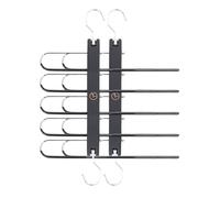 GRANDMA SHARK Trousers Hangers Space Saving,Solid Wood Non-Slip Suit Pants Hanger with 360° Swivel Hook for Wardrobe Organiser, Jeans & Leggings Hanger for Closet,2 Pack（Black）