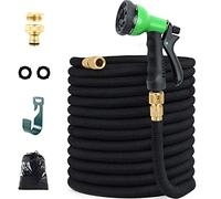GRANDMA SHARK Upgraded Expandable Garden Hose with 8 Modes Water Spray Gun 22m, Durable 3450D Weave and Solid Brass Connectors, Garden Hose Reel,No-Kink Flexible Magic Water Pipe(75ft/22m)