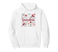Grandma Spoil Wisdom Hugs Cardinal Floral Design Pullover Hoodie