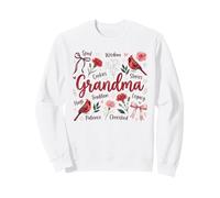 Grandma Spoil Wisdom Hugs Cardinal Floral Design Sweatshirt