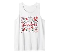 Grandma Spoil Wisdom Hugs Cardinal Floral Design Tank Top