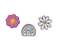 Grandma Themed Gift Set Collection Of 3 Pin Badges Including A Rainbow With Grandma, Daisy And A Pink Flower