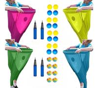 Grandma Trousers Backyard Play Set 4-Piece Large Grandma Trousers Outdoor Game for Adults with 24 Elastic Balls Giant Trousers Outdoor Throwing Game Team Relay Game Party Family Party Backyard Playset