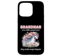 Grandma Unicorn Lover Make Magic Happen Pretty Bojo Floral Case for iPhone 15 Pro Max