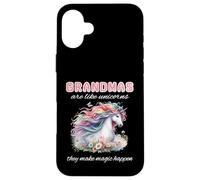 Grandma Unicorn Lover Make Magic Happen Pretty Bojo Floral Case for iPhone 16 Plus