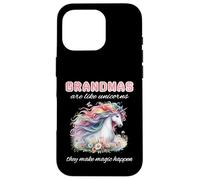 Grandma Unicorn Lover Make Magic Happen Pretty Bojo Floral Case for iPhone 16 Pro