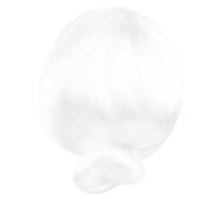 Grandma Wig White Bun Hairstyle K Silk Halloween Cosplay Prop | Reusable, Comfortable to Wear, Easy to Handle Prank Accessory, for Theme Party and Playful Costumes