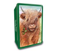 Grandma Wild's Embossed Highland Cow Biscuit Tin 300g Ginger & Lemon and Chocolate Chip Biscuits