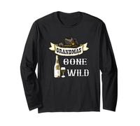 Grandmas Gone Wild T-Shirt Wine Glass Bottle Cowgirl Hat Long Sleeve T-Shirt
