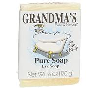 GRANDMA'S PURE & NATURAL Grandma's Pure Lye Soap Bar - 6.0 oz Unscented Face & Body Wash Cleans with No Detergens, Dyes & Fragrances - 60018, pack-of-6
