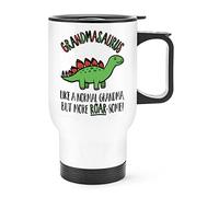 Grandmasaurus Dinosaur Like A Normal Grandma But More Roarsome Travel Mug Cup with Handle