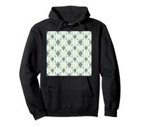 Grandmillennial Blue and Green Hydrangea Floral Pattern Pullover Hoodie