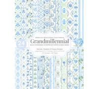 Grandmillennial Blue Hydrangea Scrapbook Paper: 24 Double-Sided Watercolor Blue & Green Floral Patterns | Damask, Gingham & Preppy Designs | 8.5 x 11 Craft Paper for Cards, Journals & DIY