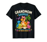 Grandmom Saurus Like a Normal Grandma But Cooler Dinosaur Value Graphic T-Shirt, Men, Black, XL