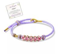 Grandmother And Granddaughter Blossom Knot Bracelet, Adjustable Granddaughter Bracelet from Grandma, Cute Handmade Braided Rope Bracelet with Lovely Message and Box, Gift for Granddaughter (Purple)