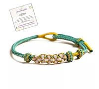 Grandmother And Granddaughter Blossom Knot Bracelet, Adjustable Granddaughter Bracelet from Grandma, Cute Handmade Braided Rope Bracelet with Lovely Message and Box, Gift for Granddaughter (Blue)