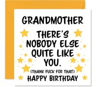 Grandmother Birthday Card - Nobody Else Quite Like You - Happy Birthday Card for Grandmother from Grandson Granddaughter, 145mm rude funny Bday Greeting Cards