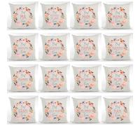 Grandmother Cushion Cover - Best Gran Ever Flower Wreath Scatter Cushion Cover Home Accessory Pillow Bedroom Funny Mother's Day Grandma Gran Nanny Nan - Natural Canvas 40x40cm