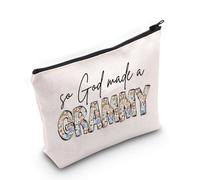 Grandmother Gift Grammy Travel Bag So God Made A Grammy Makeup Bag with Zipper Best Grammie Ever Gift Boho Floral Pouch