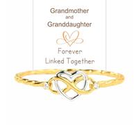 Grandmother Granddaughter Infinity Heart Ring, 925 Sterling Silver Heart Infinity Knot Rings with Zirconia Gemstone, mother daughter rings Promise Rings, Birthday Graduation Gifts (Style A, 6)
