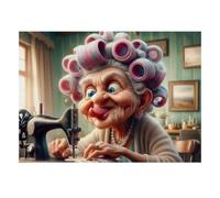 Grandmother Sewing Machine Room Jigsaw Puzzle, 1000 Pcs Indoor Adult Game | 52x38cm Cardboard, Brain Workout, Tight Puzzle Fit, Art Admirers, Stress Reduction