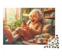 Grandmother Sofa Tea 1000pcs Mini Puzzle For Adults Challenging | 38x26cm Cardboard Living Room Decor Durable Structure Birthday Gift Stress Relief