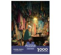 Grandmother's Tailor Shop Jigsaw Puzzles Puzzle for Adults Kids. 1000 Pieces Great Gifts Challenge Toy Educational Game Home Decoration for Educational Games Gifts 70x50cm/1000pcs