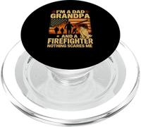 Grandpa and Firefighter Nothing Scares Me Shirt American PopSockets PopGrip for MagSafe
