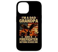 Grandpa and Firefighter Nothing Scares Me Shirt Pray Eagle Case for iPhone 14