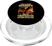 Grandpa and Firefighter Nothing Scares Me Shirt Pray Eagle PopSockets PopGrip for MagSafe