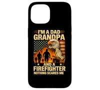 Grandpa and Firefighter Nothing Scares Me Shirt Pray Jesus Case for iPhone 15