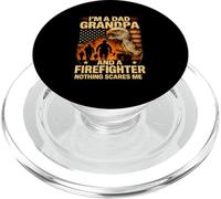 Grandpa and Firefighter Nothing Scares Me Shirt Pray Jesus PopSockets PopGrip for MagSafe