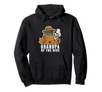 Grandpa Beekeeper Honey Harvest Retro Badge Hive Graphic Pullover Hoodie
