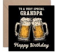 Grandpa Birthday Card - Bday Beer - Happy Birthday Card for Grandpa from Grandson Granddaughter, 145mm Cheers Beer Greeting Cards