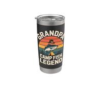 Grandpa Camp Fish Legend Retro Camping Sunset Stainless Steel Insulated Tumbler