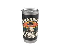 Grandpa Camp Legend Retro Camping Sunset Stainless Steel Insulated Tumbler