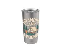 Grandpa Camp Legend Retro Camping Sunset Stainless Steel Insulated Tumbler