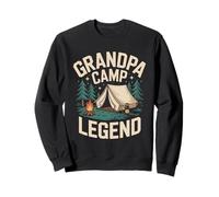 Grandpa Camp Legend Retro Camping Sunset Sweatshirt