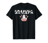 Grandpa - Cow Pattern Cow Lover Grandpa Dairy Farming T-Shirt